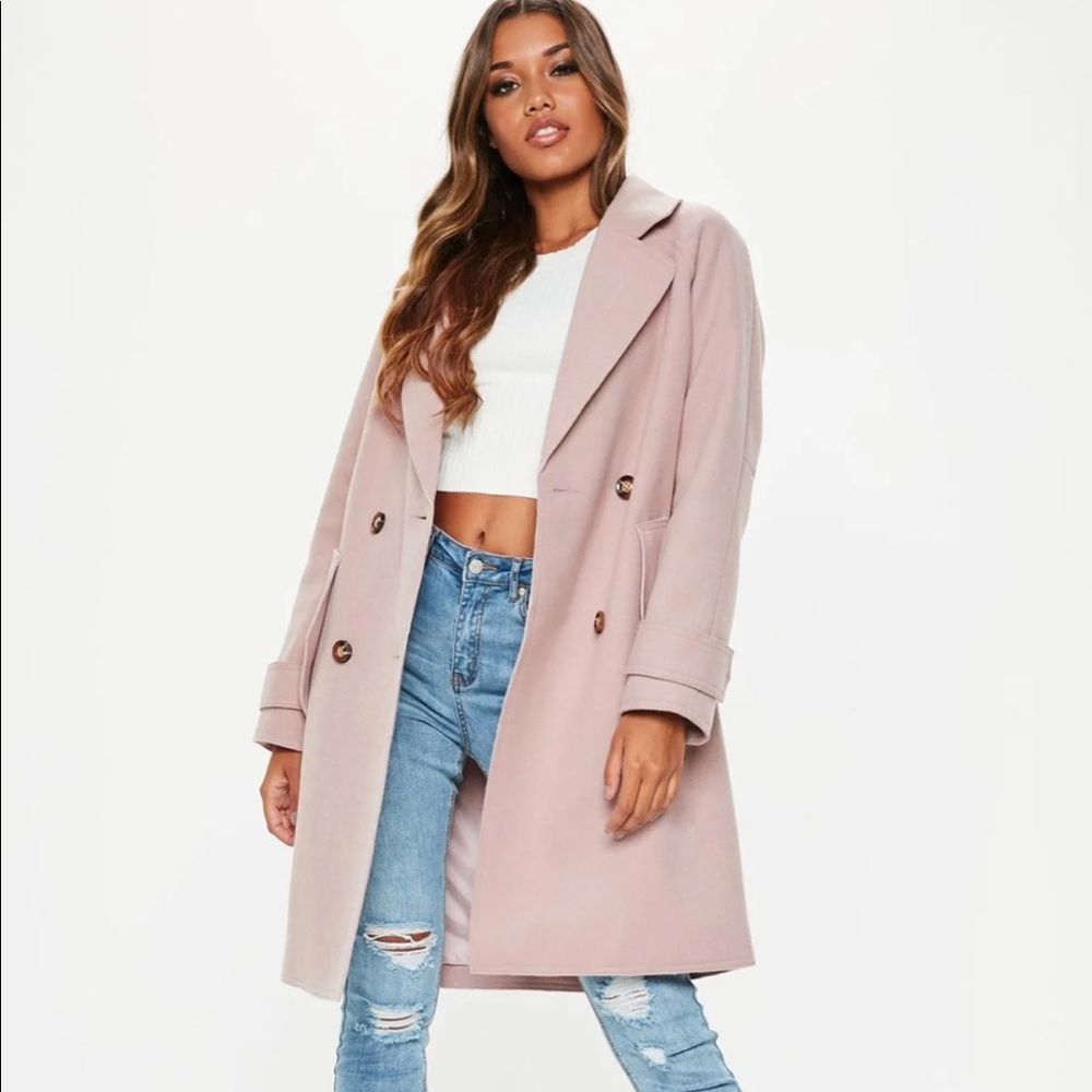 ASOS Missguided Blush Trench Coat
